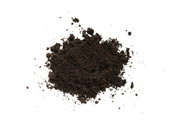 Black land for plant isolated on white background.