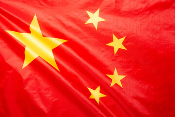 China flag waving as a background.