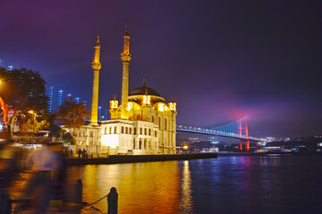 Fototapeta na wymiar blue mosque at night