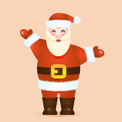 Vector Santa Claus. Christmas design element with Santa Claus. Cartoon Santa Claus. Greeting from Santa.