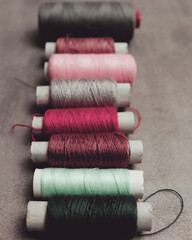 Embroidery element background with colorful threads