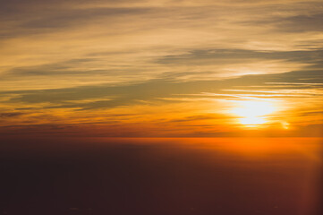 Fototapeta na wymiar Sunset from Airplane
