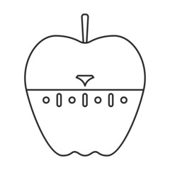 Kitchen timer vector outline icon. Vector illustration oven stopwatch on white background. Isolated outline illustration icon kitchen timer.