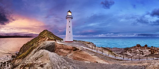 Zelfklevend Fotobehang Castle Point Lighthouse, New Zealand © Dmitry Pichugin