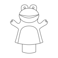 Theater puppets vector icon.Outline vector icon isolated on white background theater puppets.