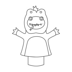 Theater puppets vector icon.Outline vector icon isolated on white background theater puppets.