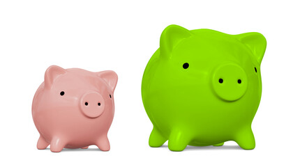 Piggy bank isolated on white background. Saving concept