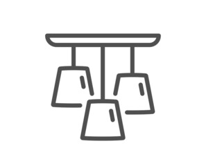 Ceiling lamp line icon. Fixture light sign. Interior illuminate symbol. Quality design element. Linear style ceiling lamp icon. Editable stroke. Vector