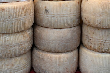 Le forme di formaggio pecorino