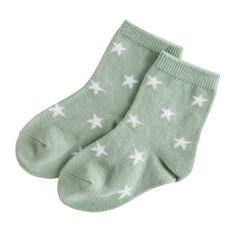 socks for children, for kids, green, cotton, isolated on a white background