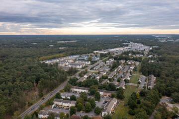 aerial image of a housing development