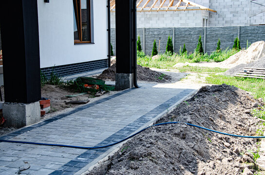 Decorative sturdy concrete tiles for walkways, patios and backyard parking