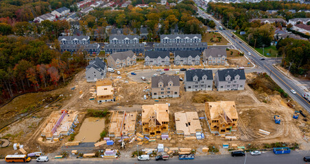 Obraz premium aerial image of a construction site 