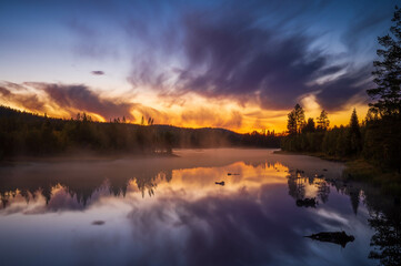 sunrise over the lake