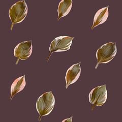 Seamless texture with hosta leaves