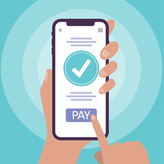 Online payment from your phone. Vector illustration