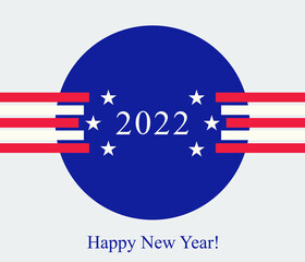 happy new year 2022 on USA flag