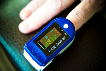 Measurement of saturation in a woman.