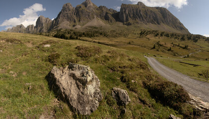 Peaks of the Alvier mountain seen from Alp Palfries, Switzerland