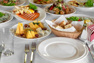 Food in the restaurant dinner celebration dishes