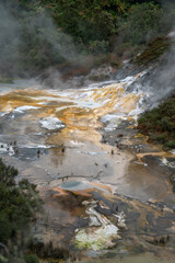 Silica mineral formation from thermal activity at Orakei Korako geothermal area in Rotorua, New Zealand
