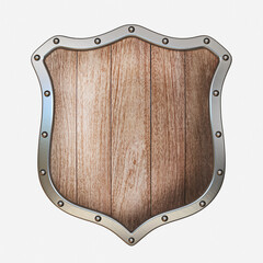 Wooden shield with steel frame 3D