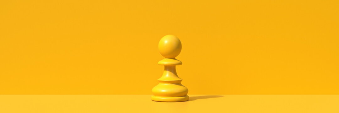 Yellow chess pawn 3D