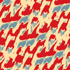 Mottled marine blue red yellow seamless texture. Modern retro swim wear fashion allover print. Memphis style masculine grunge abstract background. High quality jpg swatch.