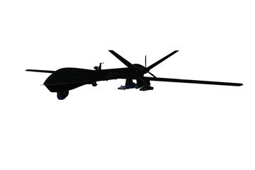 3D rendering of a black ops military drone aircraft isolated on