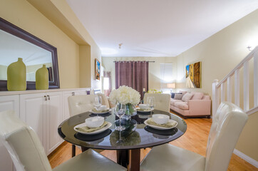 Modern dining room in luxury house.