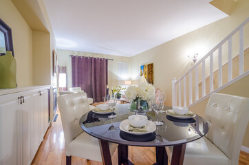 Modern dining room in luxury house.