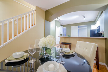 Modern dining room in luxury house.