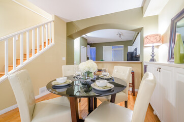 Modern dining room in luxury house.