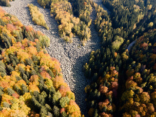 Stone river know as Zlatnite Mostove at Vitosha Mountain, Bulgaria
