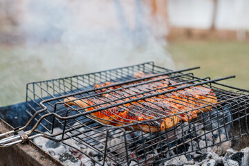 grilled chicken outdoor cooking charcoal grill nature