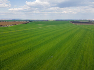 Aerial view of Upper Thracian Plain near town of Parvomay,   Bulgaria