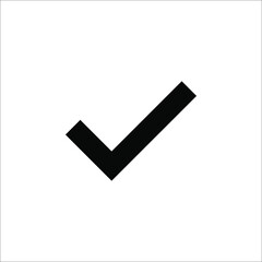 Black check mark icon. Tick symbol in black color, vector illustration on white background