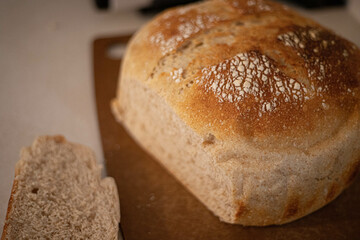 loaf of bread on table