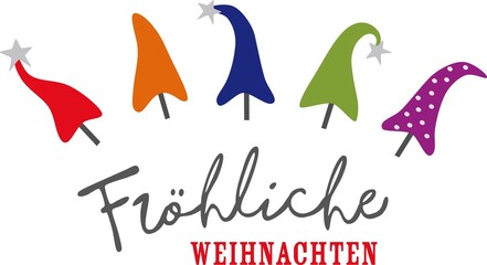 group of abstract dwarf hats for Christmas