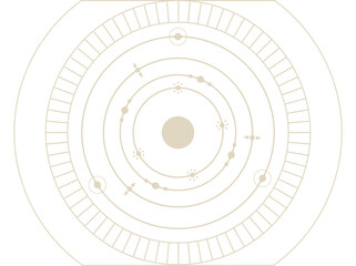 target with holes, circle background design, magical symbols 