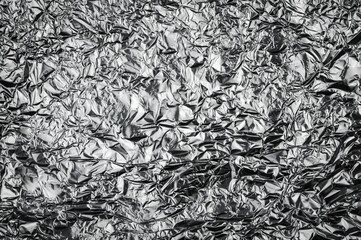 metallic crumpled aluminium foil textured background chrome tinfoil abstract 
