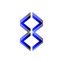 Initial number 8 or MM logo, unique design. abstract geomatric monocrom logo