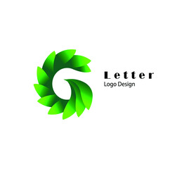 Initial G logo symbolizes green and fresh leaves . Element Template Design