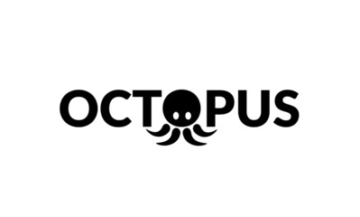 vector octopus typography, as a logo, icon, brand or template.