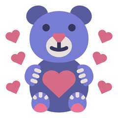 teddybear flat icon