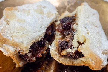 Generously filled with vine fruits, spices and splashes of French brandy and rich ruby port, all encased in shortcrust pastry