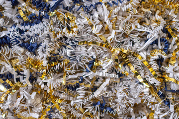 Paper confetti used for packing gifts