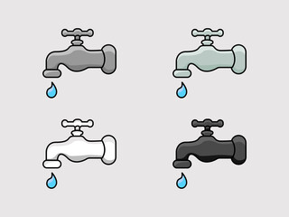 dripping water faucet illustration, water faucet, tap with drops