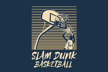 Slam dunk basketball silhouette design