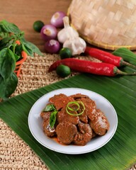 Semur Jengkol or Dog Fruit Stew, Popular Indonesian Traditional Menu in Indonesia. Usually Served with Rice